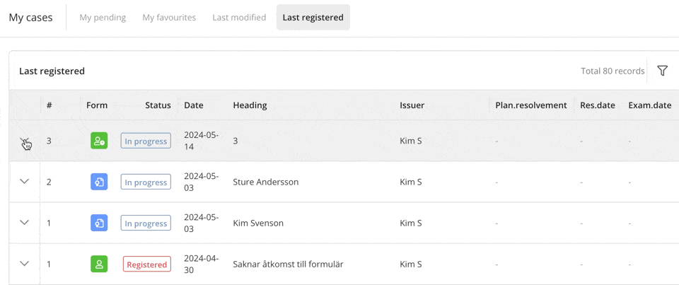 Preview List Preview list view