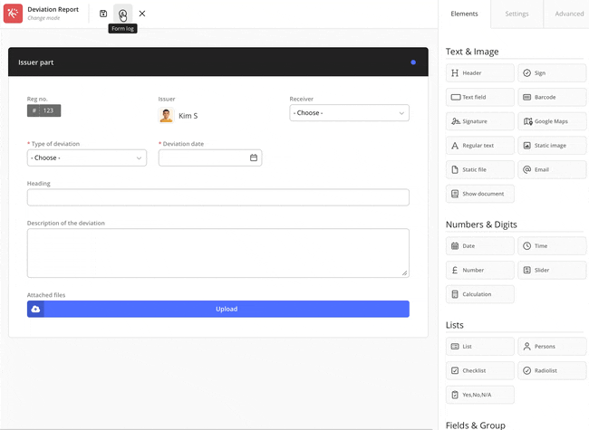 Log in forms