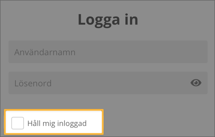 Hall mig inloggad - Dialog