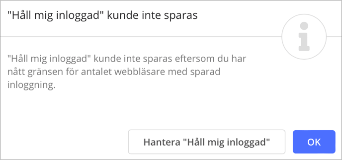 Varning - Håll mig inloggad