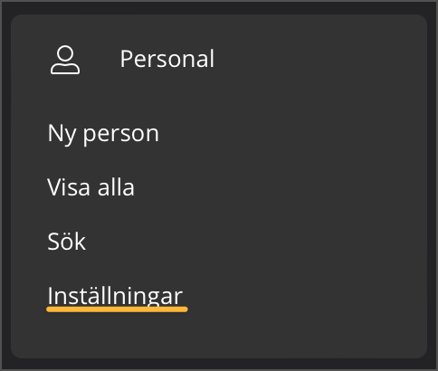 Personal - Inställningar