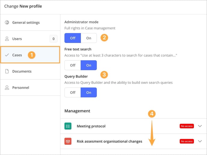 profile settings