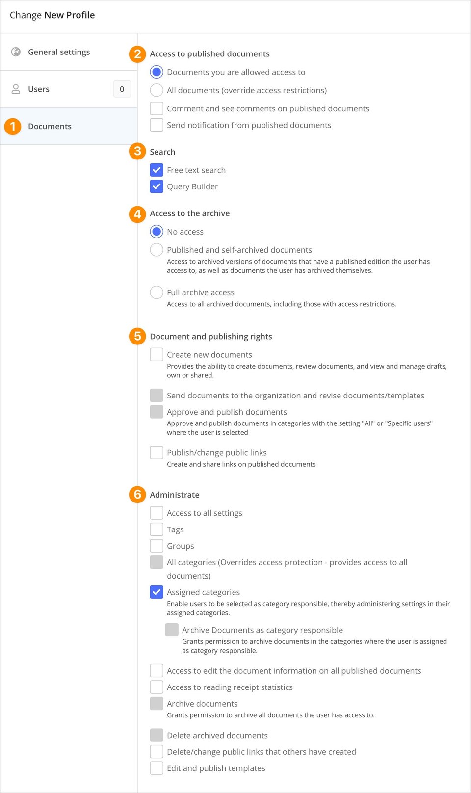 User Permissions for Documents via Profile