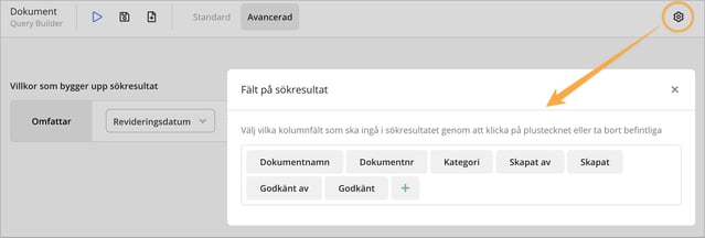 fält på sökresultat