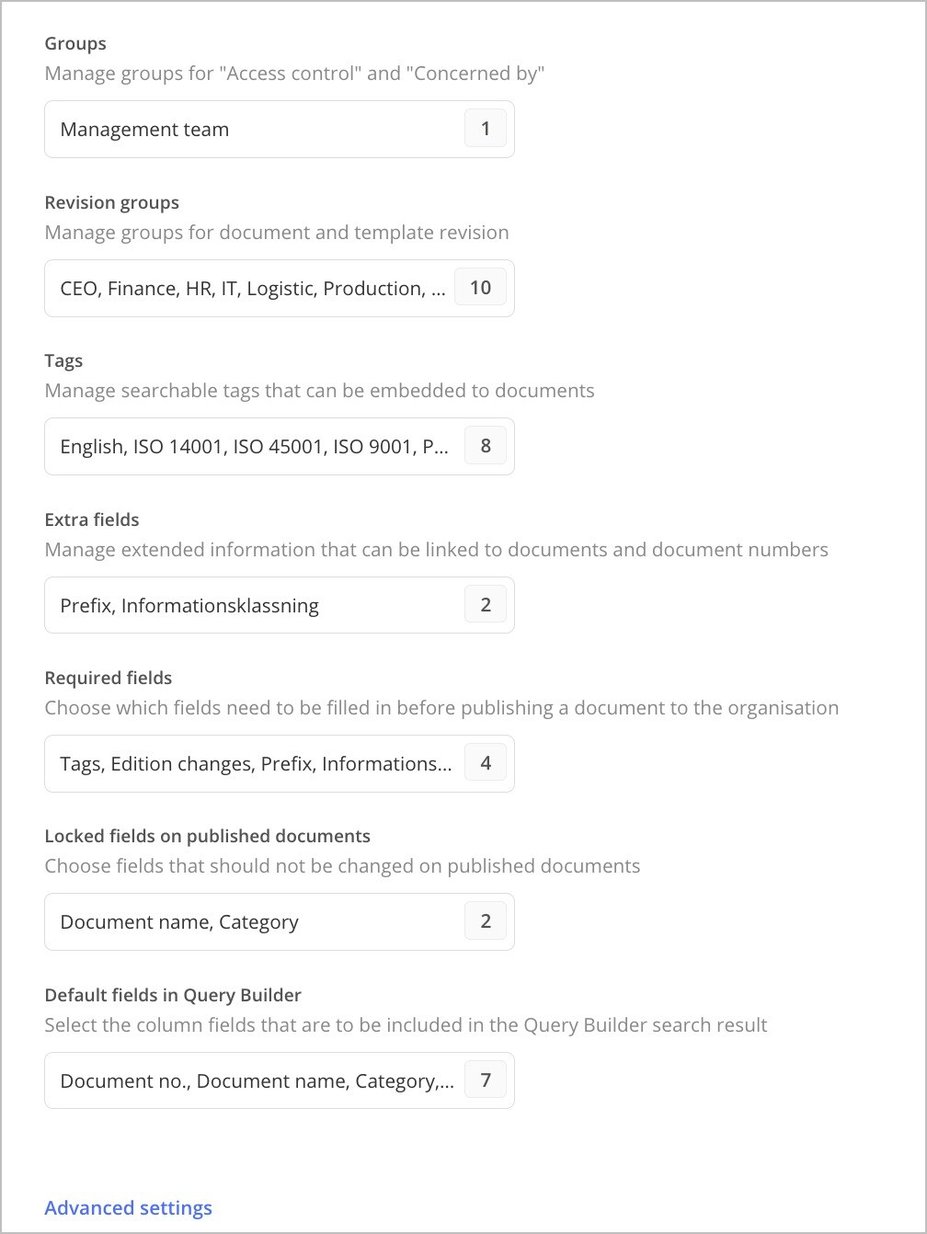3.2 Basic Settings of the Document Module